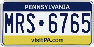 PA license plate MRS6765