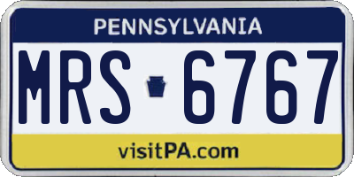 PA license plate MRS6767