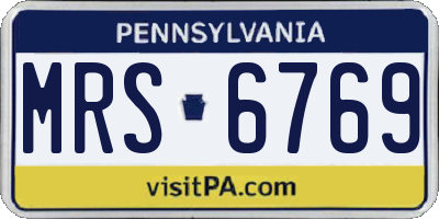 PA license plate MRS6769