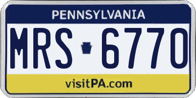PA license plate MRS6770