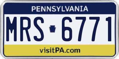 PA license plate MRS6771