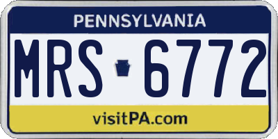 PA license plate MRS6772