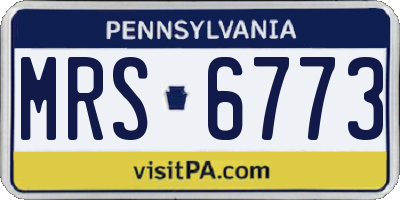 PA license plate MRS6773
