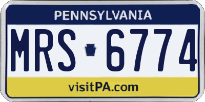 PA license plate MRS6774