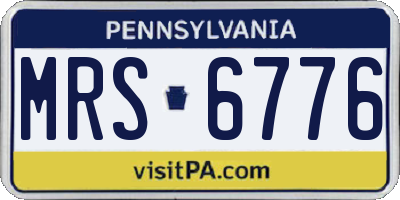 PA license plate MRS6776