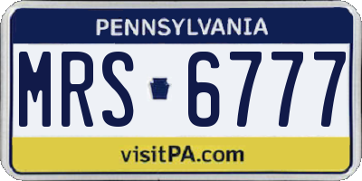 PA license plate MRS6777