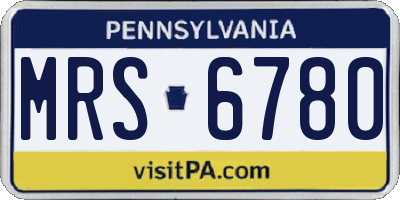 PA license plate MRS6780
