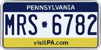 PA license plate MRS6782
