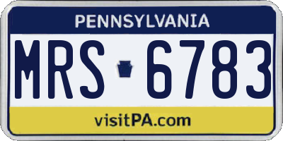 PA license plate MRS6783