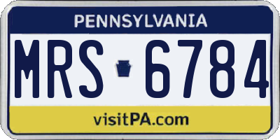 PA license plate MRS6784