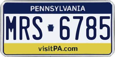 PA license plate MRS6785