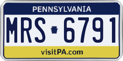 PA license plate MRS6791