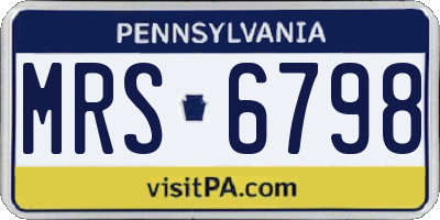 PA license plate MRS6798
