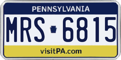 PA license plate MRS6815
