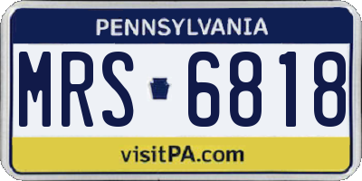 PA license plate MRS6818