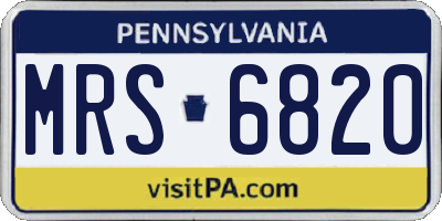 PA license plate MRS6820