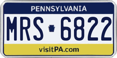 PA license plate MRS6822