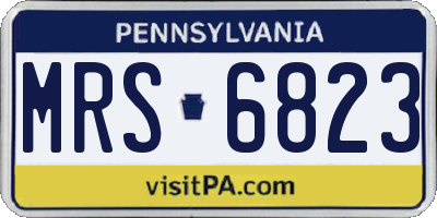 PA license plate MRS6823