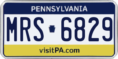 PA license plate MRS6829