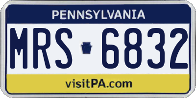 PA license plate MRS6832