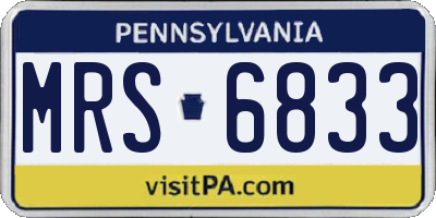 PA license plate MRS6833