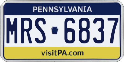 PA license plate MRS6837