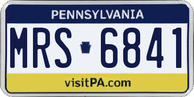 PA license plate MRS6841