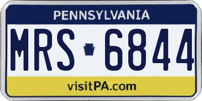PA license plate MRS6844