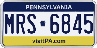 PA license plate MRS6845