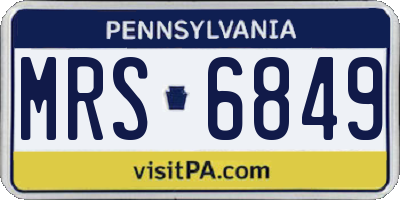 PA license plate MRS6849