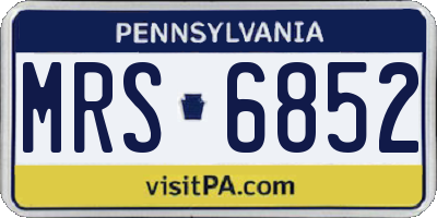 PA license plate MRS6852