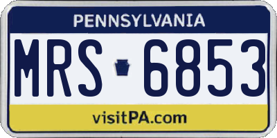 PA license plate MRS6853