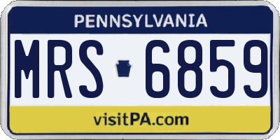 PA license plate MRS6859