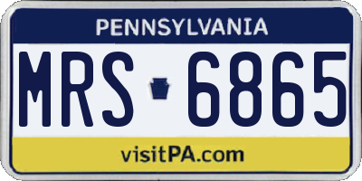 PA license plate MRS6865