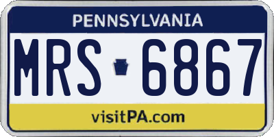 PA license plate MRS6867