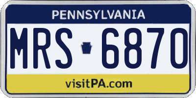 PA license plate MRS6870