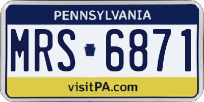 PA license plate MRS6871