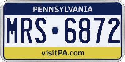 PA license plate MRS6872