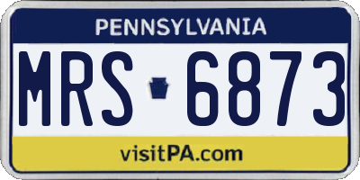 PA license plate MRS6873