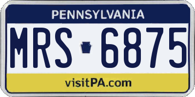 PA license plate MRS6875