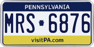PA license plate MRS6876