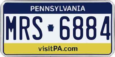 PA license plate MRS6884
