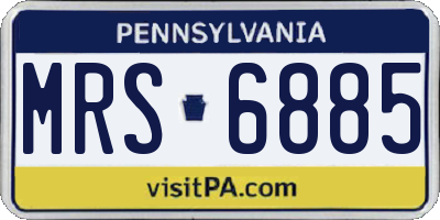 PA license plate MRS6885
