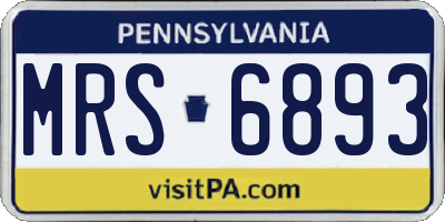 PA license plate MRS6893