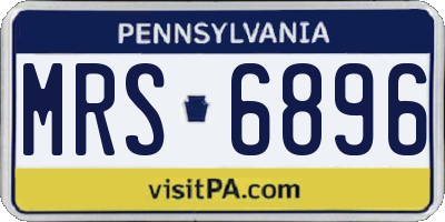 PA license plate MRS6896