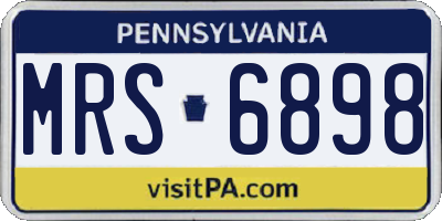 PA license plate MRS6898