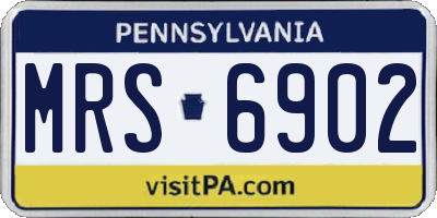 PA license plate MRS6902