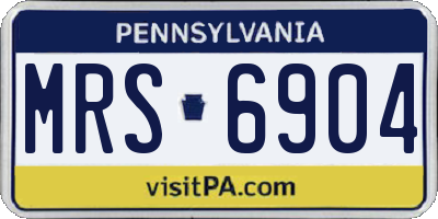 PA license plate MRS6904
