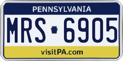 PA license plate MRS6905