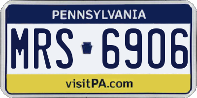 PA license plate MRS6906